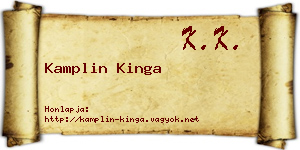 Kamplin Kinga névjegykártya